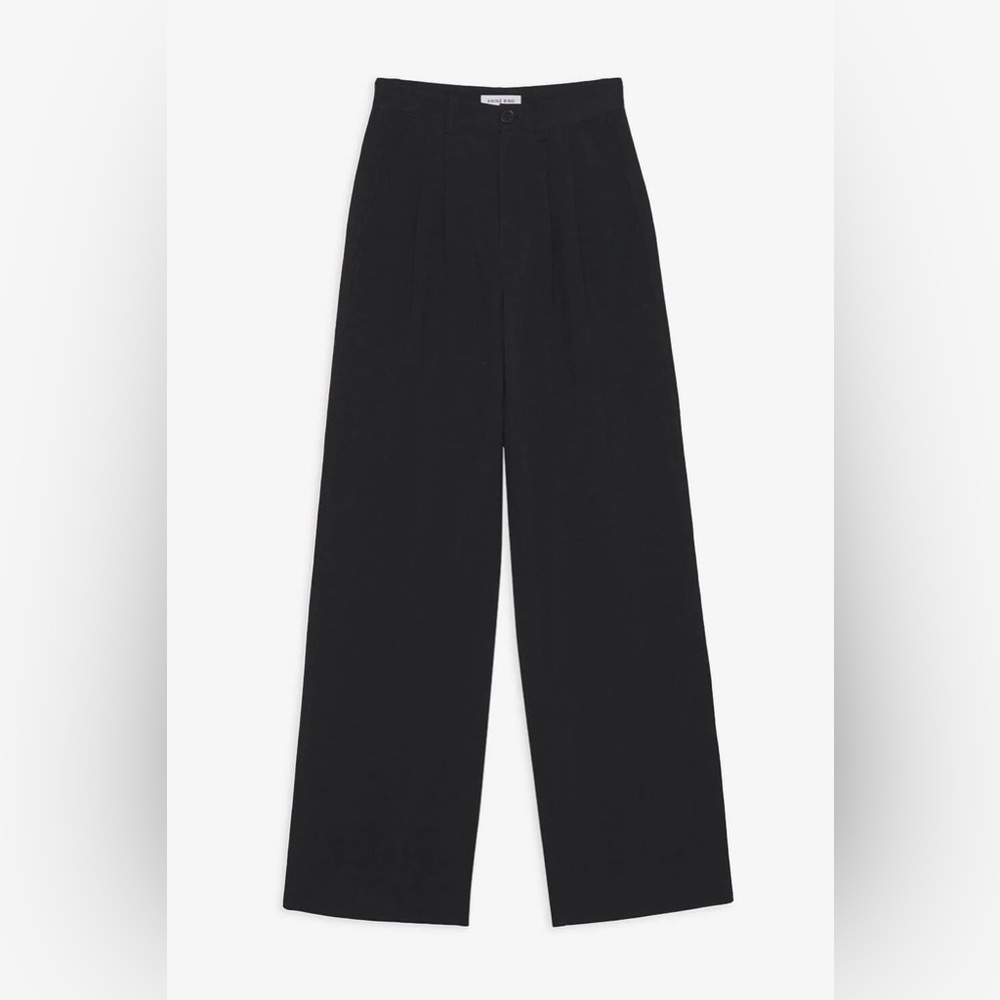 ANINE BING | Carrie Linen Blend Trousers, Black, Size 32 (2) - Picture 3 of 3